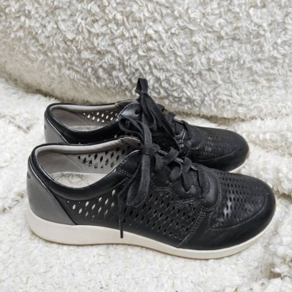 Dansko‎ Charlie Black Perforated Leather Sneakers sz 41